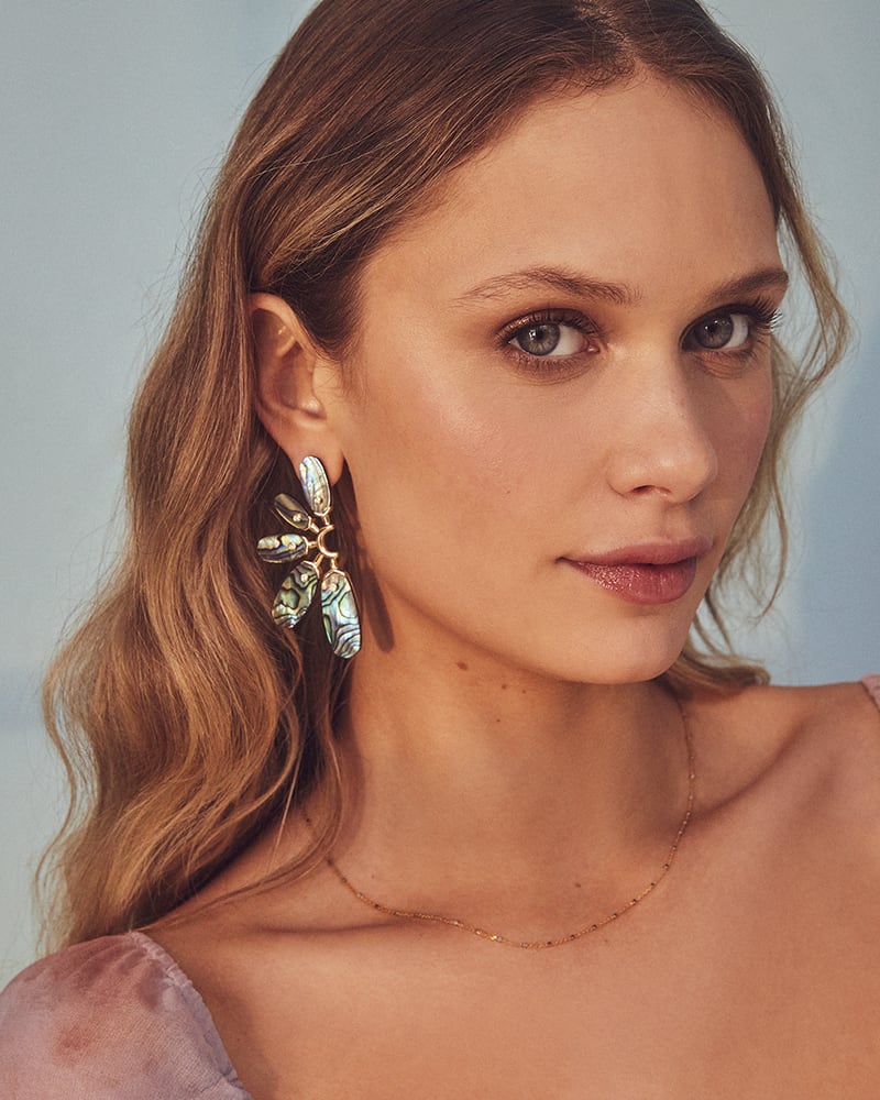 Ashlyn Gold Statement Earrings in Abalone image number 1